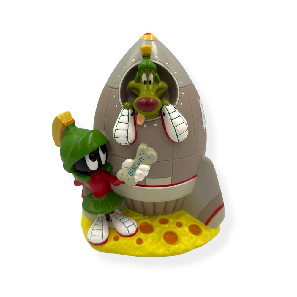 Vintage 1996 Warner Brothers Marvin the Martian & K-9 Money Bank "Earth or Bust"